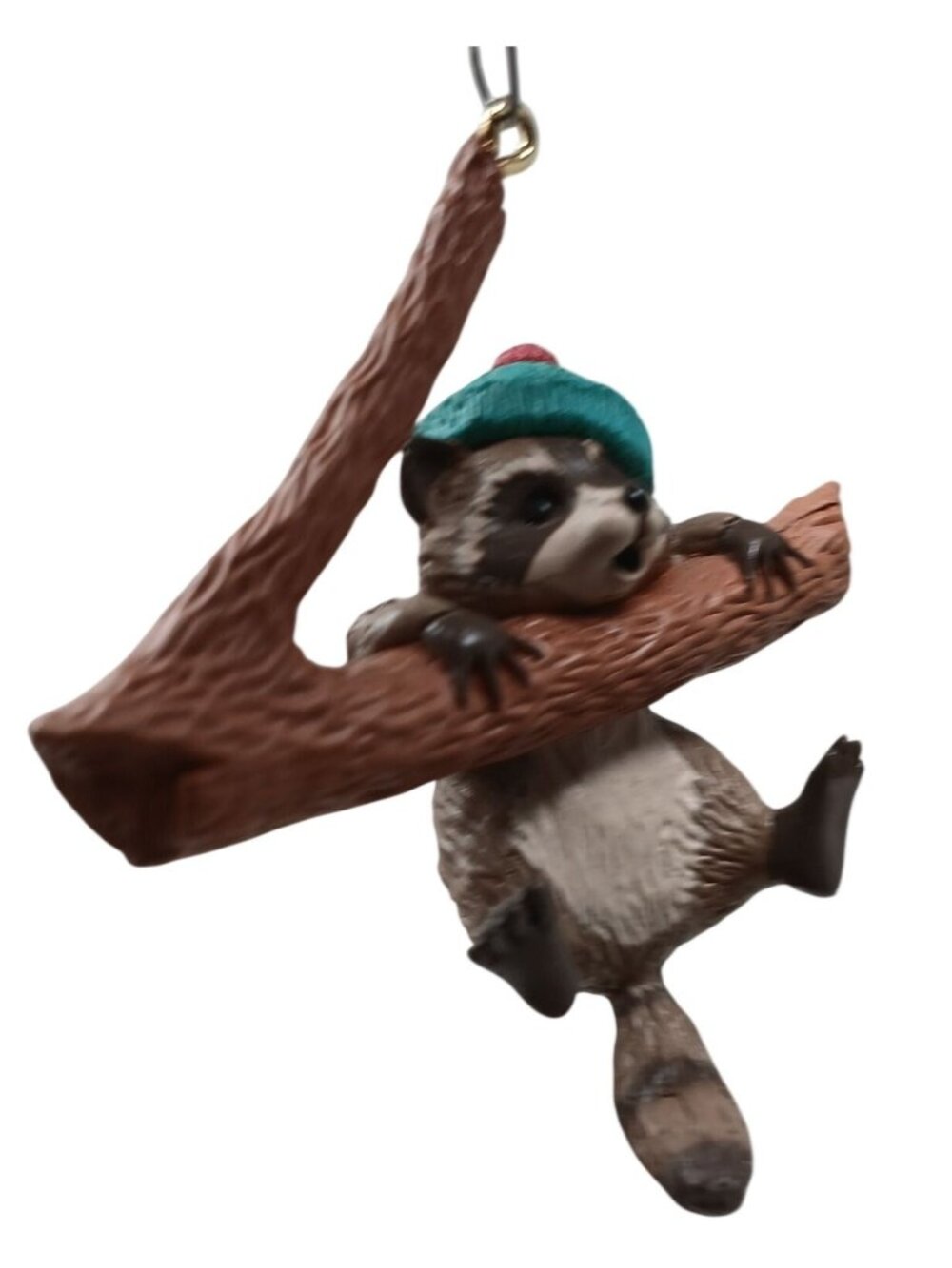 Hallmark Keepsake Ornament Hang In There Raccoon 1990 W/ Box #GS-3 - Picture 2 of 8